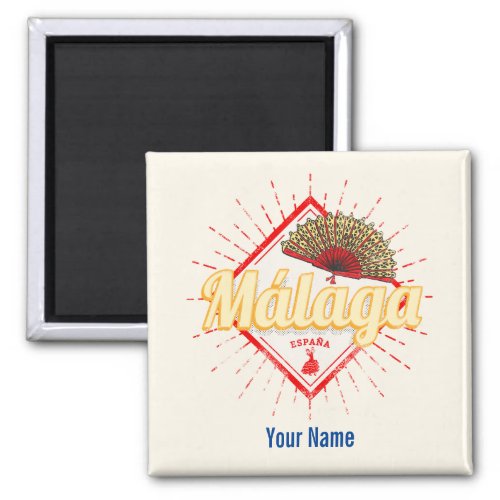 Malaga Andalusia Spain Retro Flamenco Vintage Magnet