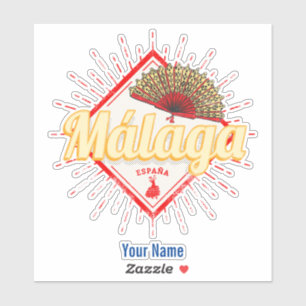 Malaga Andalusia Spain Retro Flamenco Vintage Sticker