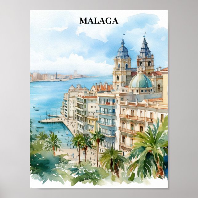 Malaga Andalusia Spain Travel  Poster (Front)