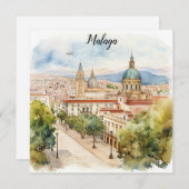 Malaga Spain Architecture Watercolor (Front/Back)