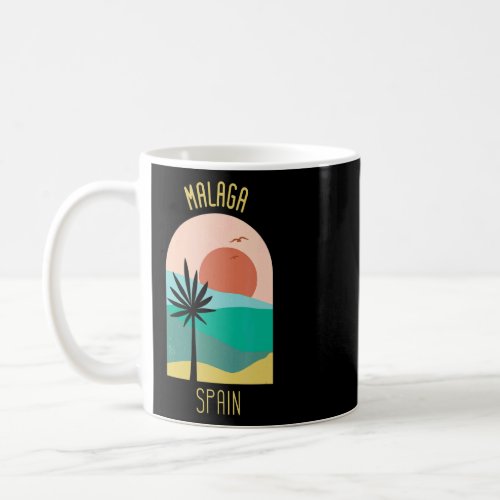 Malaga Spain  Boho Vintage Vacation Souvenir  Coffee Mug