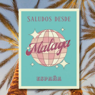 Malaga Spain España Retro Vintage Postcard