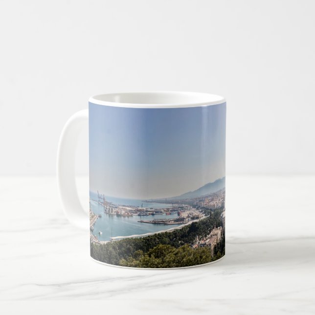 Malaga, Spain Panorama Coffee Mug (Front Left)
