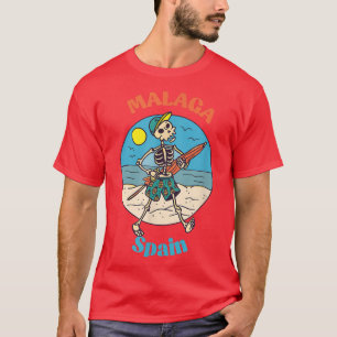 Malaga Spain Skeleton Souvenir Reminder T-Shirt