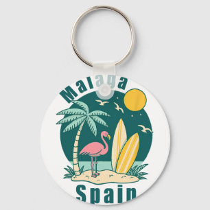 Malaga Spain Souvenirs Espana Travel Vacation Men Keychain