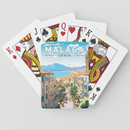 Malaga Spain Travel Art Vintage Poker Cards