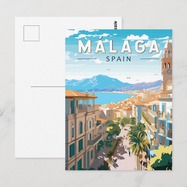 Tirage Vintage Malaga 1907 – Vue Cathédrale – Format 7x20 Cm – Tirage Citrate Original