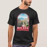 Malaga Spain Travel Art Vintage T-Shirt<br><div class="desc">Málaga retro vector travel design. Nestled along the sun-kissed shores of southern Spain,  Malaga beckons travelers with its captivating blend of rich history,  vibrant culture,  and breathtaking natural beauty.</div>