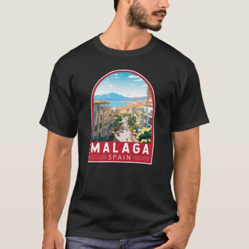 Malaga Spain Travel Art Vintage T_Shirt