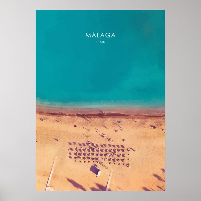 Malaga, Spain Travel Artwork Poster (Front)