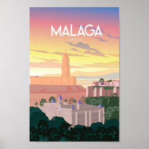 Malaga Spain travel Poster