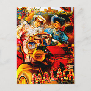 Malaga Spain ~ Vintage Automobile Advertisement Postcard