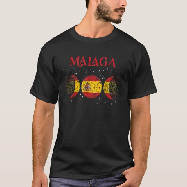 Malaga Spanish Flag Vacation Spain T-Shirt (Front)