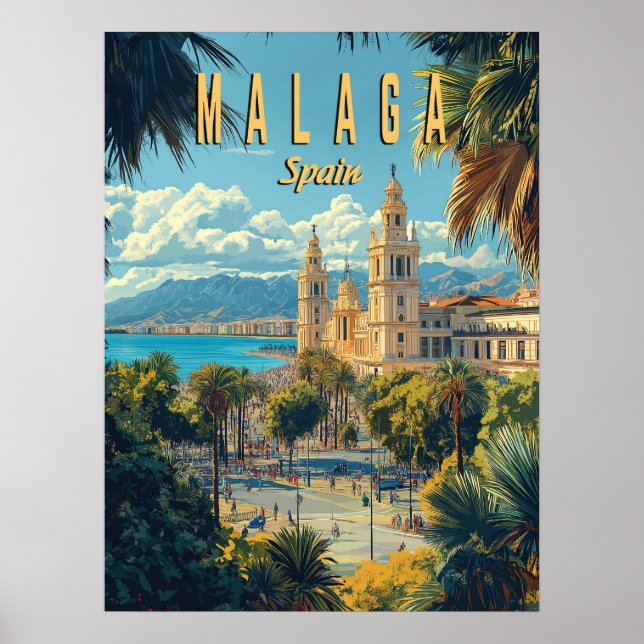 Malaga - Sun, Sea, and Spanish Charm Poster (Front)