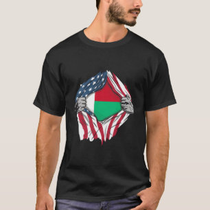 Malagasy American Blood Inside Me Country Flags T-Shirt