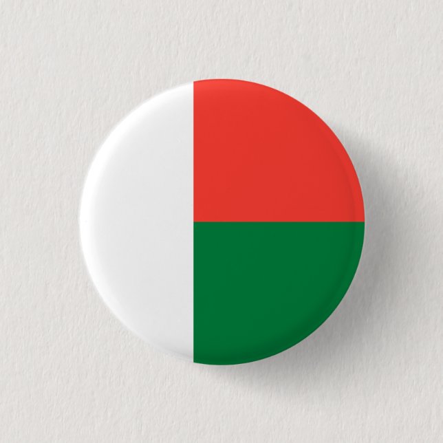 Malagasy Flag, Flag of Madagascar Button (Front)