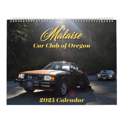 Malaise Car Club of Oregon 12 Month 2024 Calendar