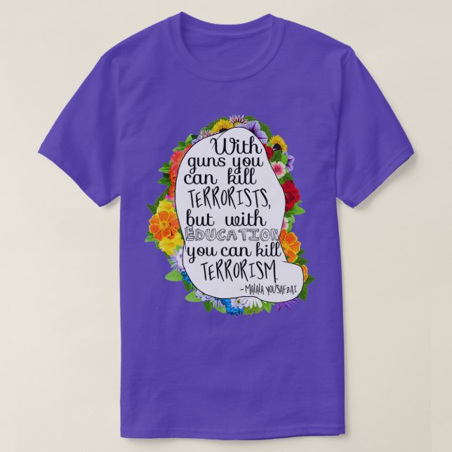 Malala Yousafzai 2 Silhouette T-Shirt (Design Front)
