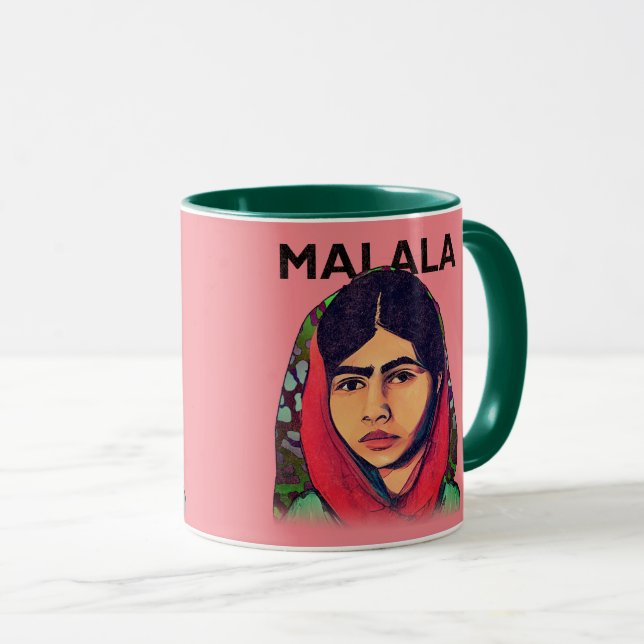 Malala Yousafzai, Inspirational Feminist Art Mug (Front Right)
