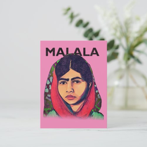 Malala Yousafzai Inspirational Feminist Art Postcard