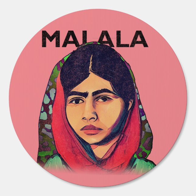 Malala Yousafzai, Inspirational Feminist Art Sign (Front)