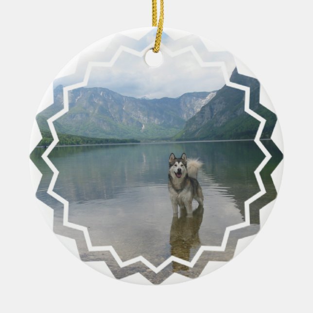 Malamute Dog Ornament (Front)