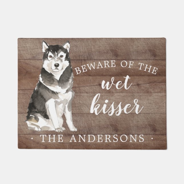 Malamute Dog Personalized Door Mat (Front)