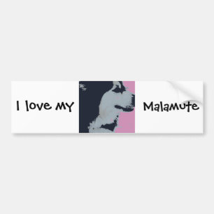 Malamute Dog Pop Art Bumper Sticker