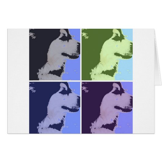 Malamute Dog Pop Art Cards (Front Horizontal)