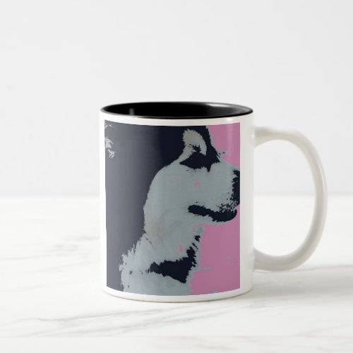 Malamute Dog Pop Art Two_Tone Coffee Mug
