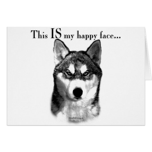 Malamute Happy Face Cards (Front Horizontal)