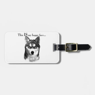 Malamute Happy Face Luggage Tag