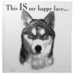 Malamute Happy Face Napkin