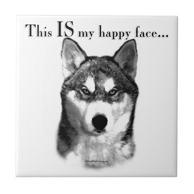 Malamute Happy Face Tile (Front)