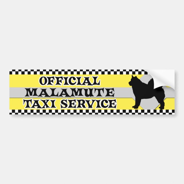 Malamute Taxi Service Bumper Sticker (Front)
