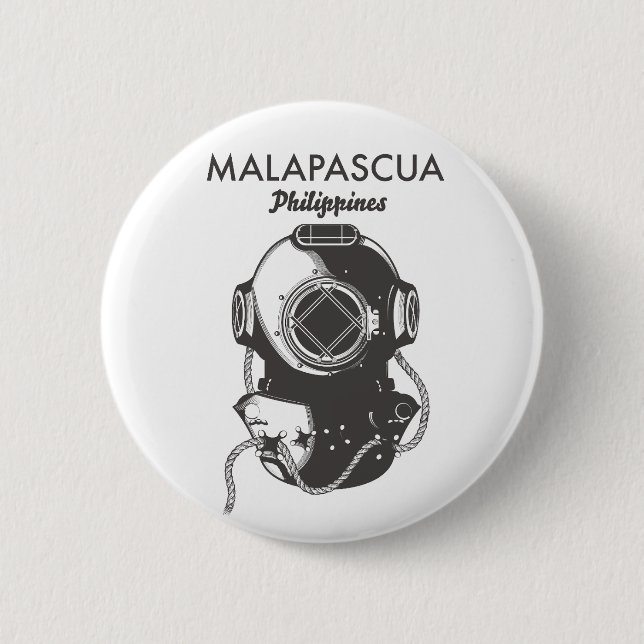 Malapascua Philippines Diving travel poster Button (Front)