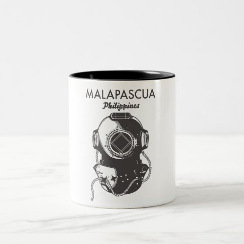 Malapascua Philippines Diving travel poster Two_Tone Coffee Mug