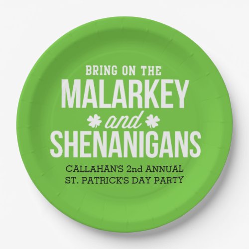 Malarkey  Shenanigans Custom Paper Plates