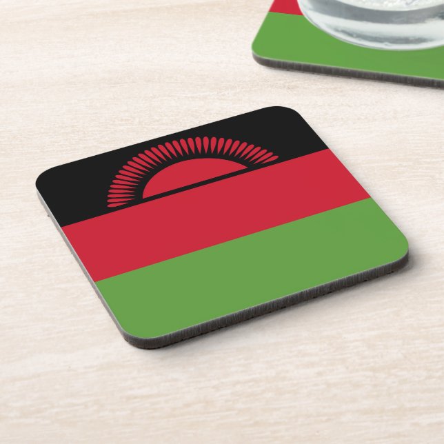 Malawi flag beverage coaster (Left Side)