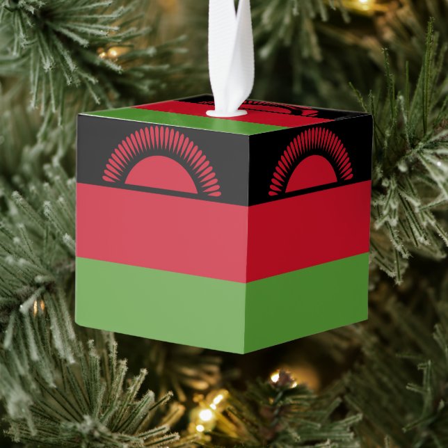 Malawi flag cube ornament (Tree)