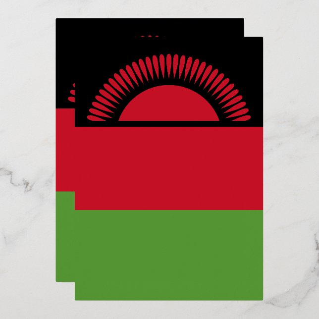 Malawi flag foil invitation (Front/Back)