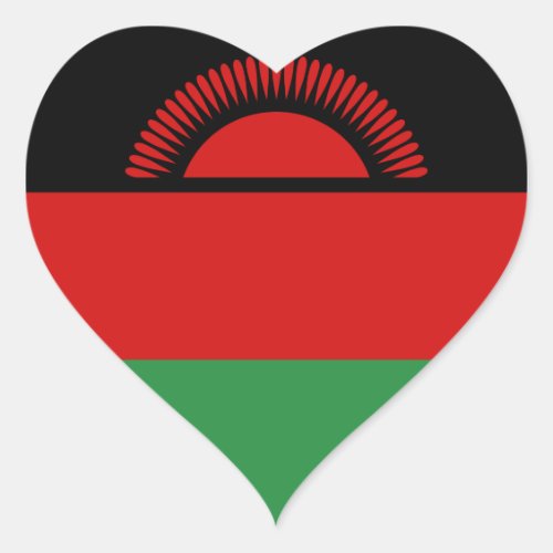 Malawi Flag Heart Sticker