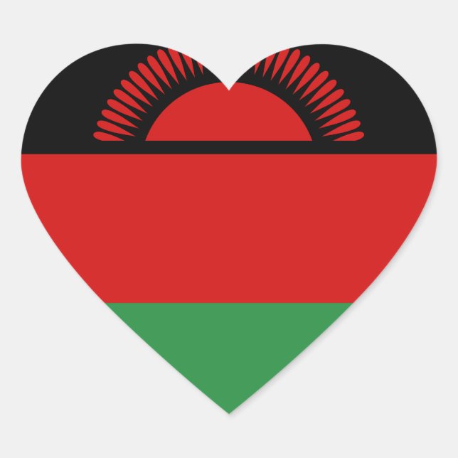 Malawi Flag Heart Sticker (Front)