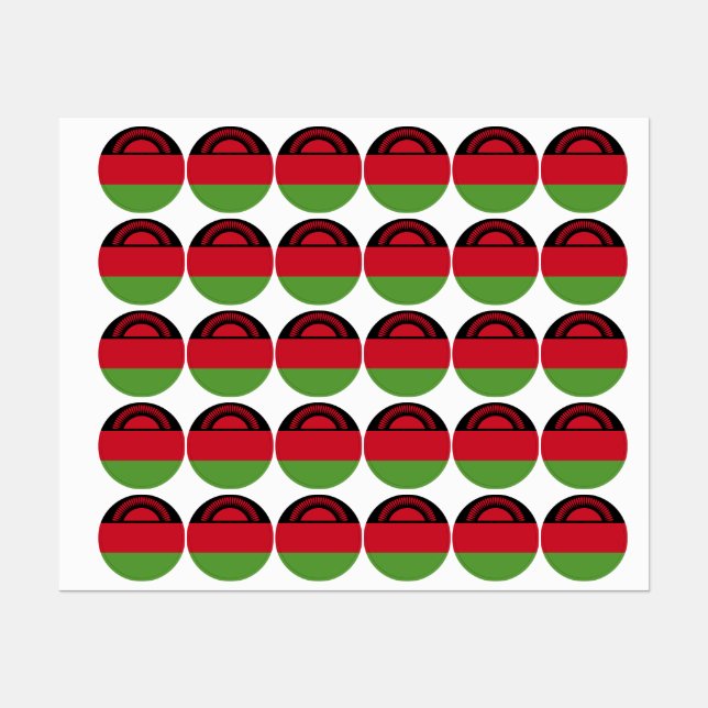 Malawi flag labels (Sheet)