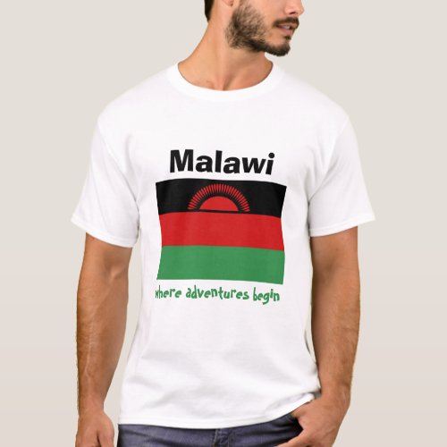 Malawi Flag  Map  Text T_Shirt