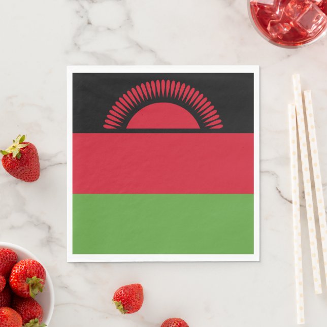 Malawi flag napkins (Insitu)