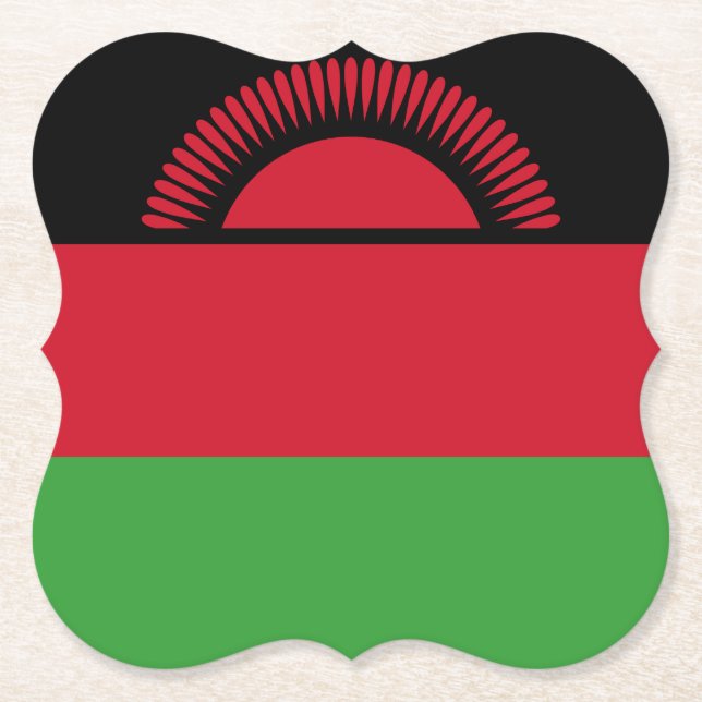 Malawi Flag Paper Coaster (Front)