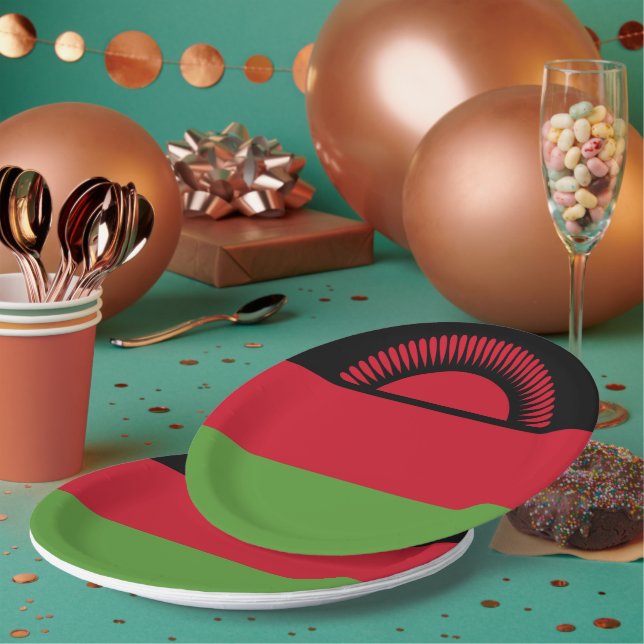 Malawi flag paper plates (Multi)
