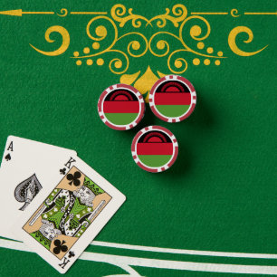 Malawi flag poker chips