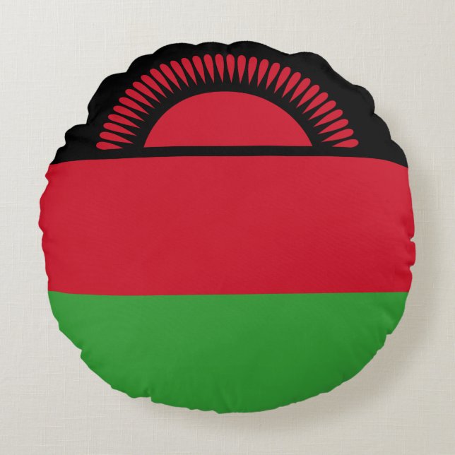 Malawi Flag Round Pillow (Front)